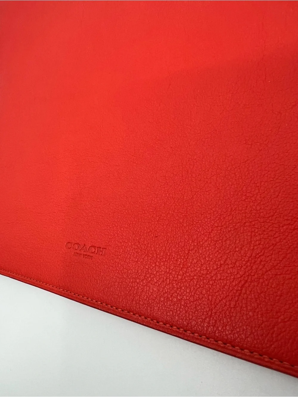 Coach Vermillion Leather Tablet Sleeve or document sleeve